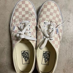 Vans pink checkered sneakers